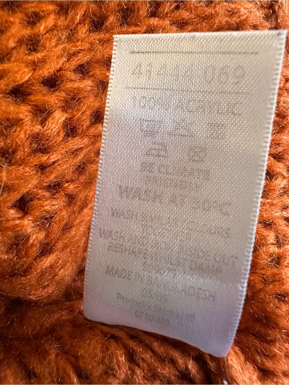 E-vie Orange Cable Knit Cardigan Upcycled Plaid Ruffle Collar Artsy OOAK Medium - Picture 5 of 9